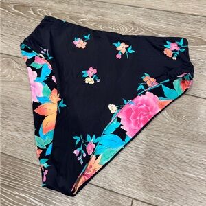 Billabong Black Bikini Bottom with Vibrant Floral Design